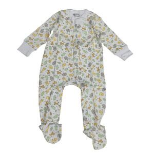 NWT Magnolia Baby Size 3M Little Safari Celery Zipper Footie